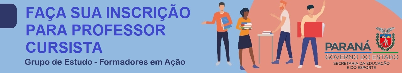 Aberta as inscrições para Professor Cursista - Grupo de Estudos Formadores em Ação