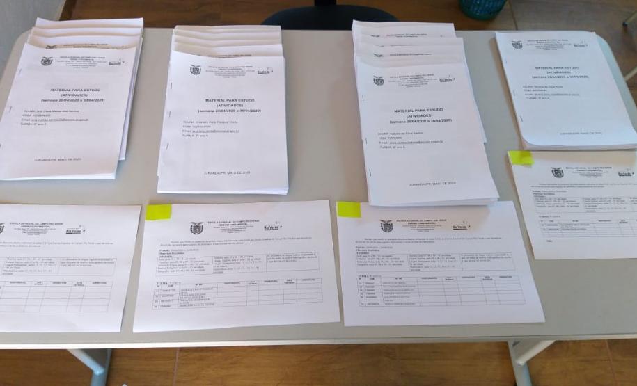 Escolas Estaduais do Núcleo Regional de Educação de Goioerê entrega atividades impressas para atender toda a rede estadual de ensino.