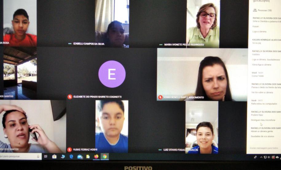 Escola Estadual do Campo São João faz Meet com a participação de toda a equipe pedagógica e alunos.