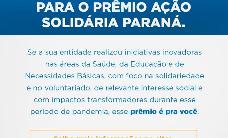 PRÊMIO AÇÃO SOLIDÁRIA PARANÁ: Práticas de solidariedade durante a crise